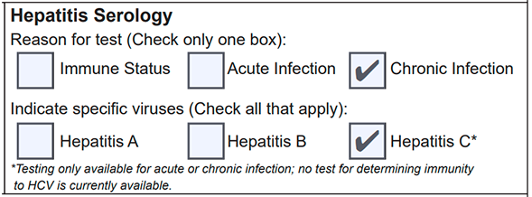 Tests that will be performed: Anti-HCV
