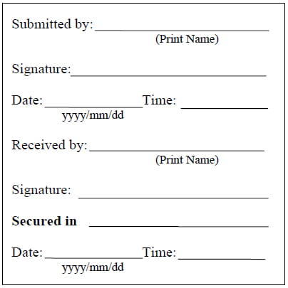 image of a sample bioterrorism submission label